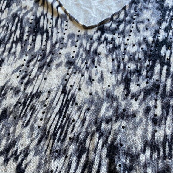 Calvin Klein Tunic Dress Animal Print Dolman Sleeve Leopard Beaded - Picture 3 of 13